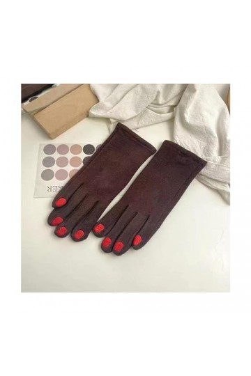 TJOIUY Gants dhiver Mode Vernis À Ongles Gants Hiver Vintage Plein Doigt Gant Femmes Épais Conduite Écran Tactile Chaud Mita