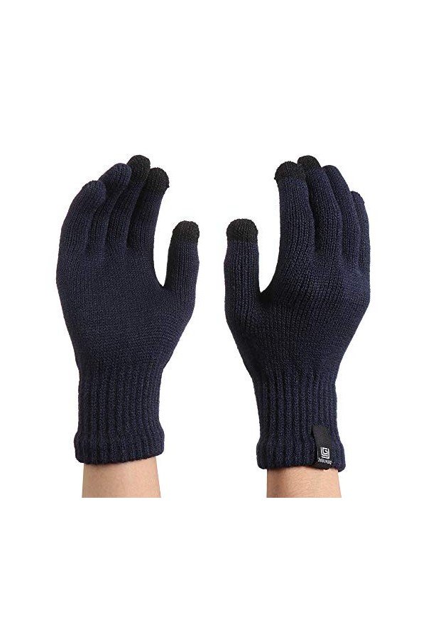 LYLY Gants Chauds Gants en Tricot de Laine écran Tactile Femmes Hommes dhiver Épaissir Gants Doigts Cyclisme Plein moufles A