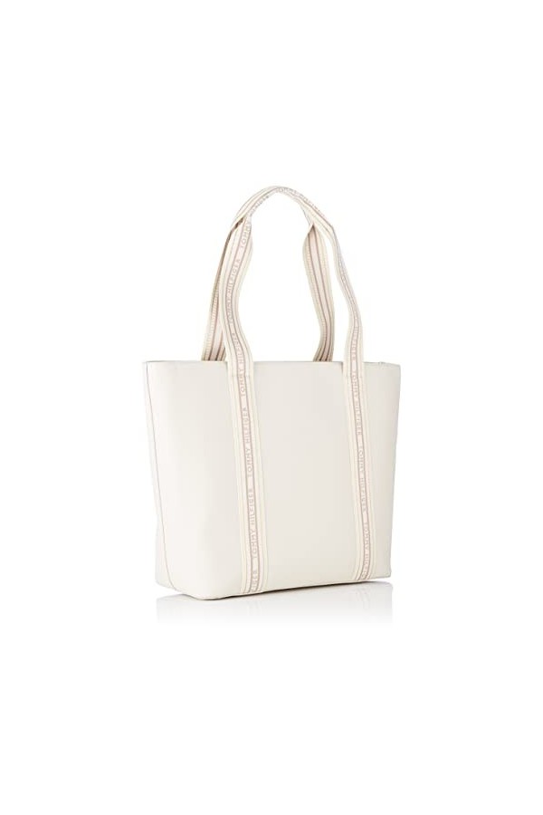 Tommy Hilfiger Cabas Femme Sac Tommy Life Shopper CB Fermeture Éclair, Ecru Feather White/Oatmilk Mix , Taille Unique