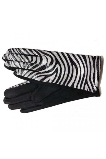 Gants Femme， Femme hiver chaud léopard daim cuir écran tactile gants femmes Sexy zèbre motif cachemire épaissir conduite gant