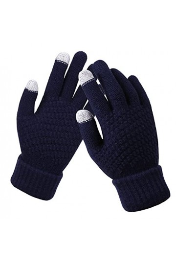 Gants Femme， Gants à écran tactile femme tricot dhiver Plus velours épaississement antidérapant garder au chaud gants de mod
