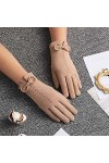 YJLGMM Féminin Mignon Bow Broderie Mince Plus écran Tactile Velours conduisant des Mitaines Hiver Femmes Femmes cachamere à C