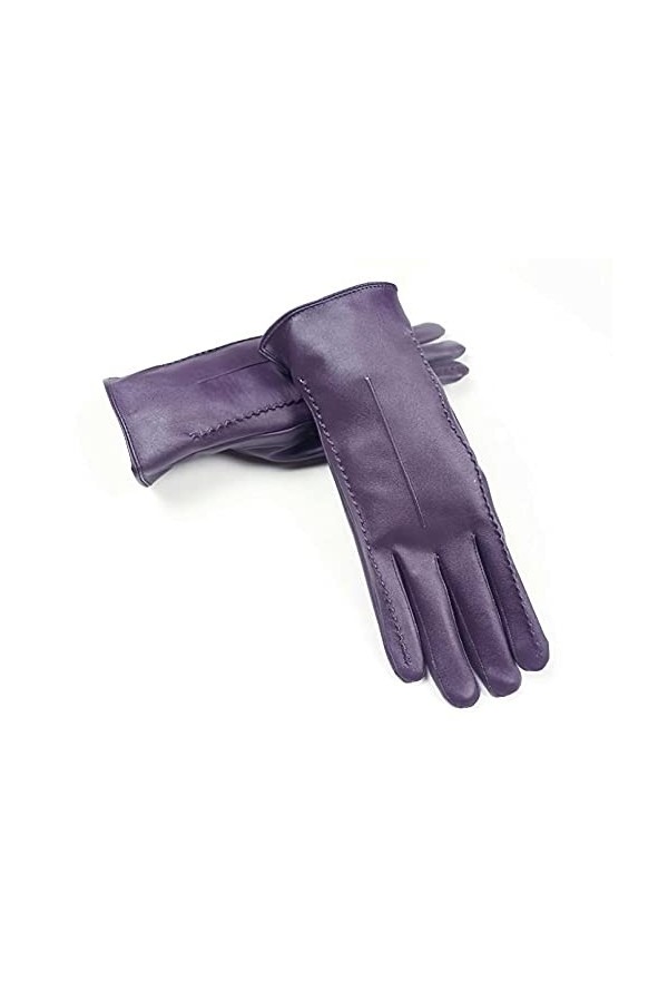 YJLGMM Automne Hiver Sexy Femmes PU Écran Tactile épaissi en Cuir épaisiel Chauds Pleins Gants détanchéité roulettes Couleu