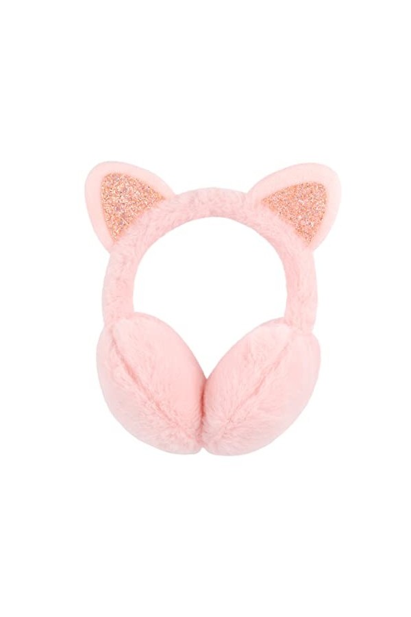 Cache-oreilles en fourrure synthétique pour femme et fille, rose, taille unique