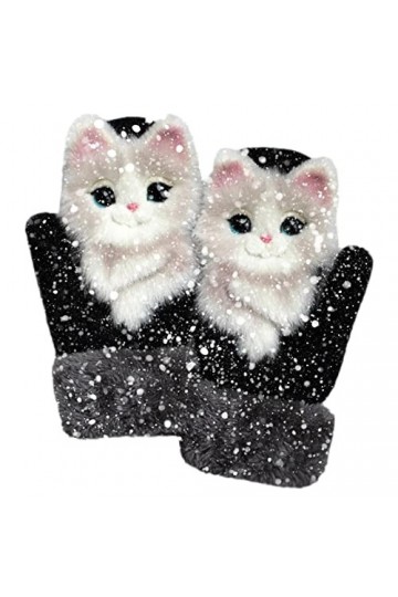 Bestlle Gants dhiver pour femme - Jolis gants en peluche tricotés à la main - Pour lextérieur - Cadeau dhiver