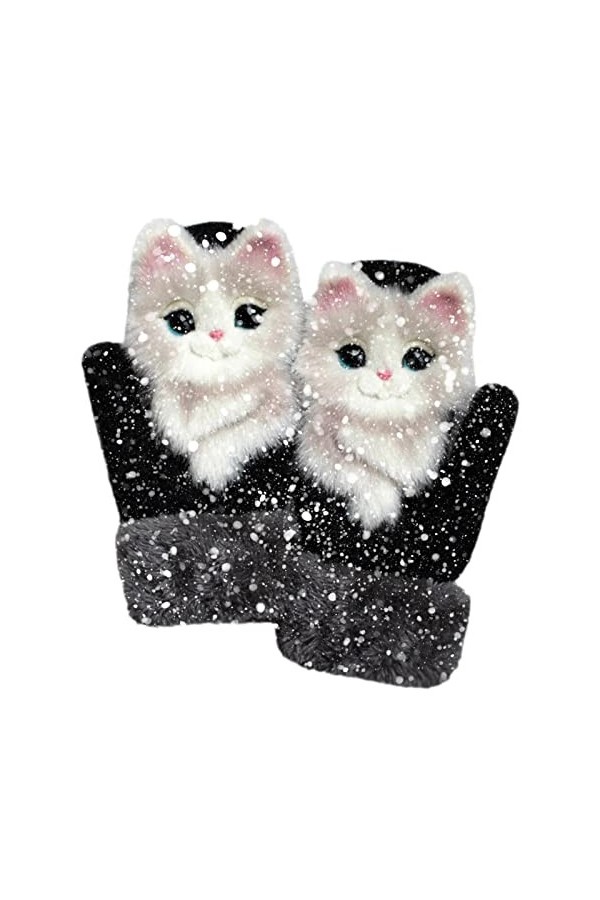 Bestlle Gants dhiver pour femme - Jolis gants en peluche tricotés à la main - Pour lextérieur - Cadeau dhiver