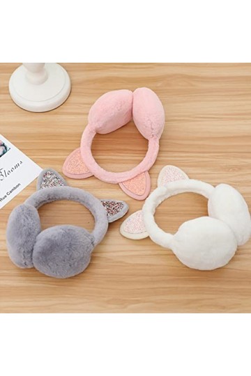 Cache-oreilles en fourrure synthétique pour femme et fille, rose, taille unique