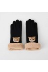 LUOXUEFEI Gants Broderie Féminine Plus Velours Épais Mitaines De Conduite Chaudes Femmes Gants en Tricot dhiver À Écran Tact