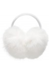 ARG Cache-oreilles en fausse fourrure pour femmes et filles, blanc, taille unique