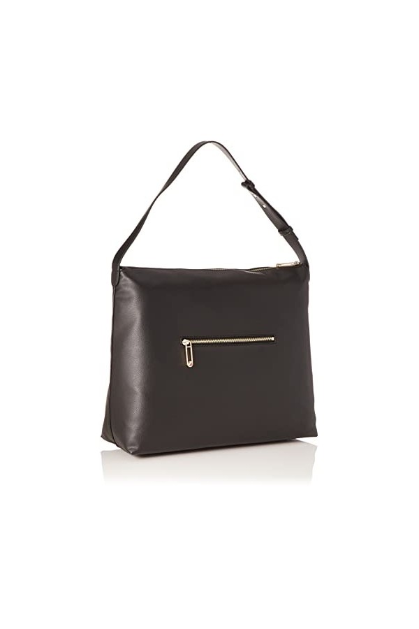 Tommy Hilfiger Cabas Femme Sac TH Casual Hobo Fermeture Éclair, Noir Black , Taille Unique