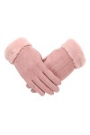 Gants D Hiver Gants dhiver pour Femmes en Daim À Écran Tactile pour LÉquitation Plus Velours Épaississant Gris Chaud