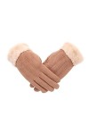 Gants D Hiver Gants dhiver pour Femmes en Daim À Écran Tactile pour LÉquitation Plus Velours Épaississant Gris Chaud