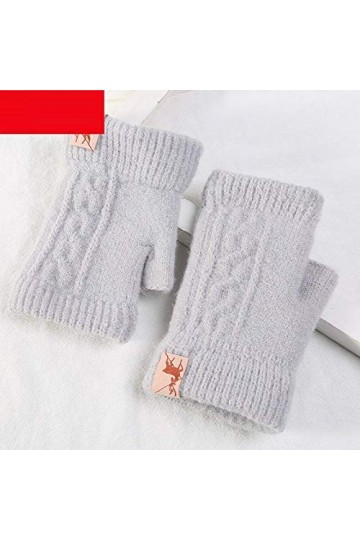 Gants sans Doigts pour Femmes,1 Paire De Mitaines sans Doigts pour Femmes Mignonnes Gants Convertibles dhiver Gants Demi-Doi