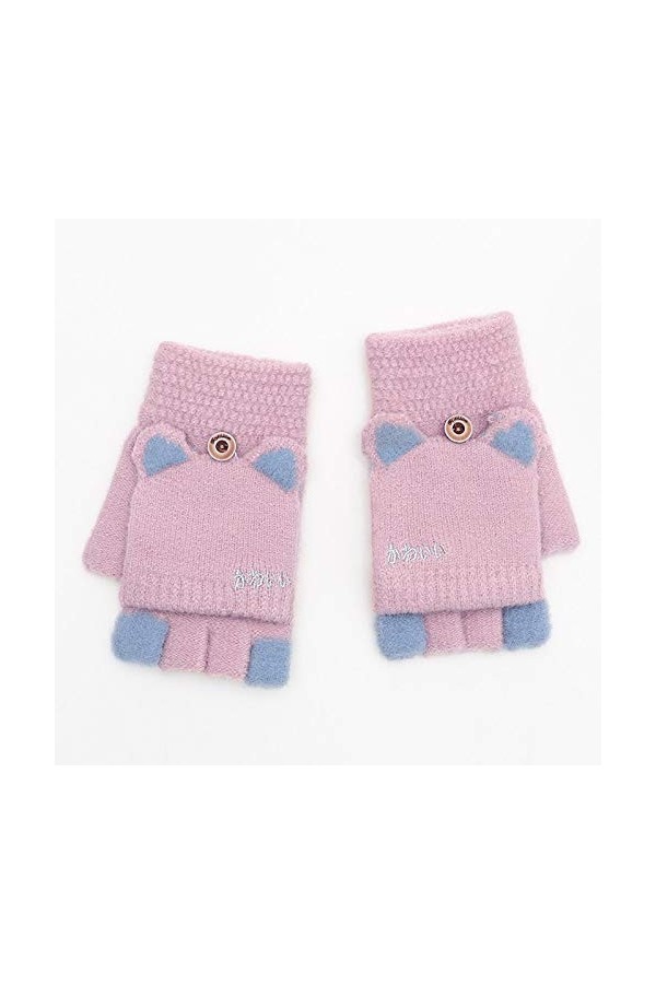 Gants sans Doigts pour Femmes,1 Paire De Gants Mi-Doigts Tricotés Créatifs pour Femmes Mitaines sans Doigts Gants Convertible