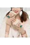 Gants sans Doigts pour Femmes,1 Paire De Femmes Mignonnes Mitaines Épaisses sans Doigts Gants Convertibles dhiver Gants Demi