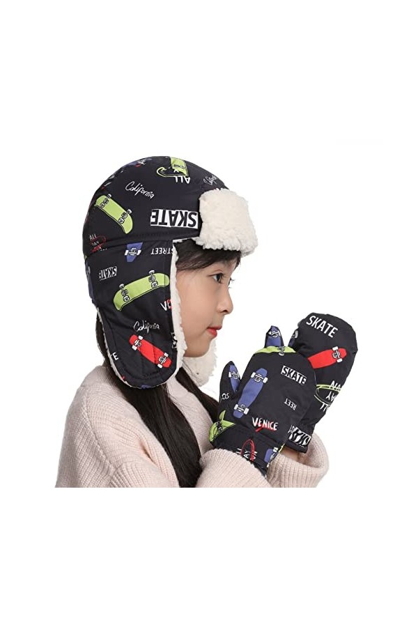 1 paire de gants - Motif animal camouflage - Automne hiver - Chaud - Cache-oreilles - Pour lextérieur - Taille L 2