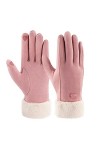 ZASFOU Gants dhiver chauds pour femme avec texte en polaire thermique,Beige,M
