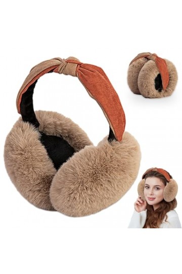 Udbrud Cache-oreilles en Peluche pliable, Cache-oreilles dhiver pour femme Peluche Cache Oreilles Earmuffs dextérieur Protè