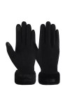 ZASFOU Gants dhiver en laine pour femme avec doublure en polaire thermique, épais et chaud,Gris,M