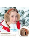 Udbrud Cache-oreilles en Peluche pliable, Cache-oreilles dhiver pour femme Peluche Cache Oreilles Earmuffs dextérieur Protè