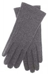 EEM gants pour femmes 100% végétaliens, coton doux, fonction tactile, doublure en polaire pelucheuse, strass, anthracite ones