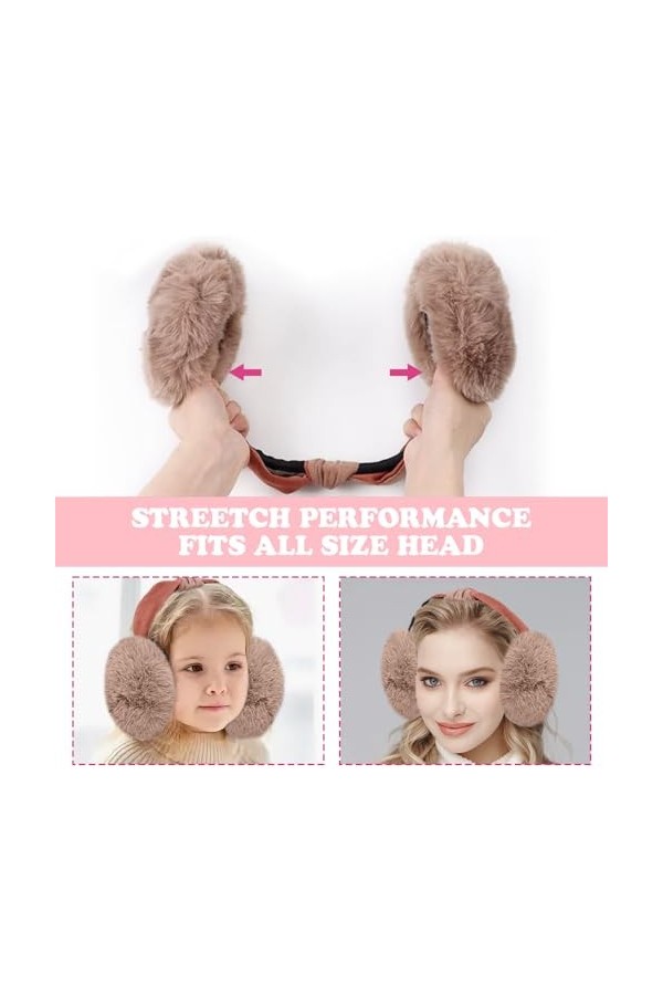Casenly Cache-Oreilles Chauds pour Femmes, Cache-Oreilles en Peluche Pliable Cache-Oreilles Thermiques Cache-Oreilles Hiver D