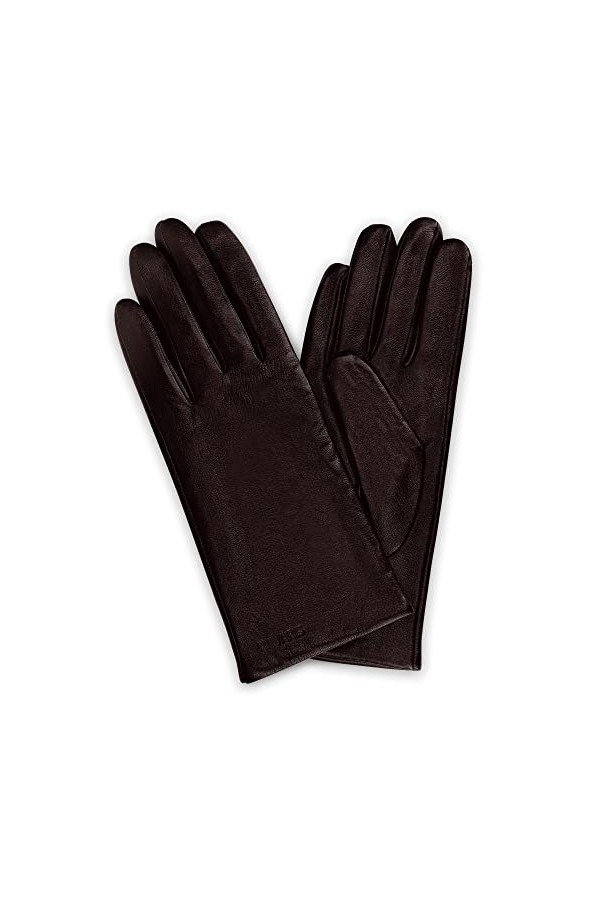 Navaris Gant tactile femme - Paire de gants en cuir agneau avec doublure cachemire pour écran tactile téléphone - Différentes