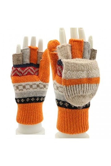 Liyinco Gants tricotés dhiver Demi-Doigts, Gants épais sans Doigts pour Femmes, Gants Chauds à écran Tactile pour Cyclisme C