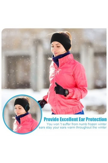 Aoreun Bandeau de Sports dhiver pour Femmes et Hommes, 2 Pièces Cache-oreilles en polaire Bandeau Hiver Cache Oreille Chaleu