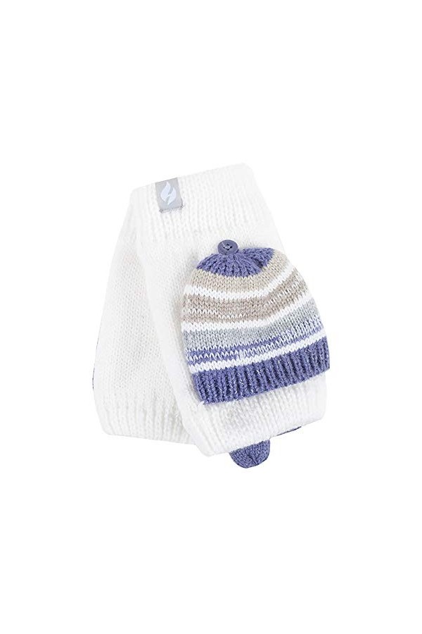 HEAT HOLDERS - Femme Fantaisie Tricotés Gants avec Rabat sans Doigts pour Hiver Bourgogne/Mulberry, Taille unique 