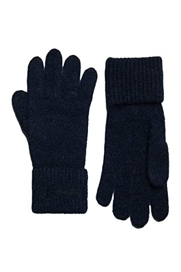 Superdry Gants côtelés essentiels pour femme, bleu marine foncé, taille unique