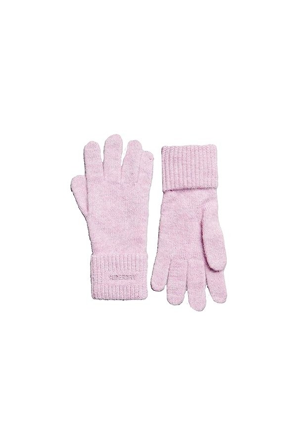 Superdry Gants côtelés essentiels pour femme, bleu marine foncé, taille unique