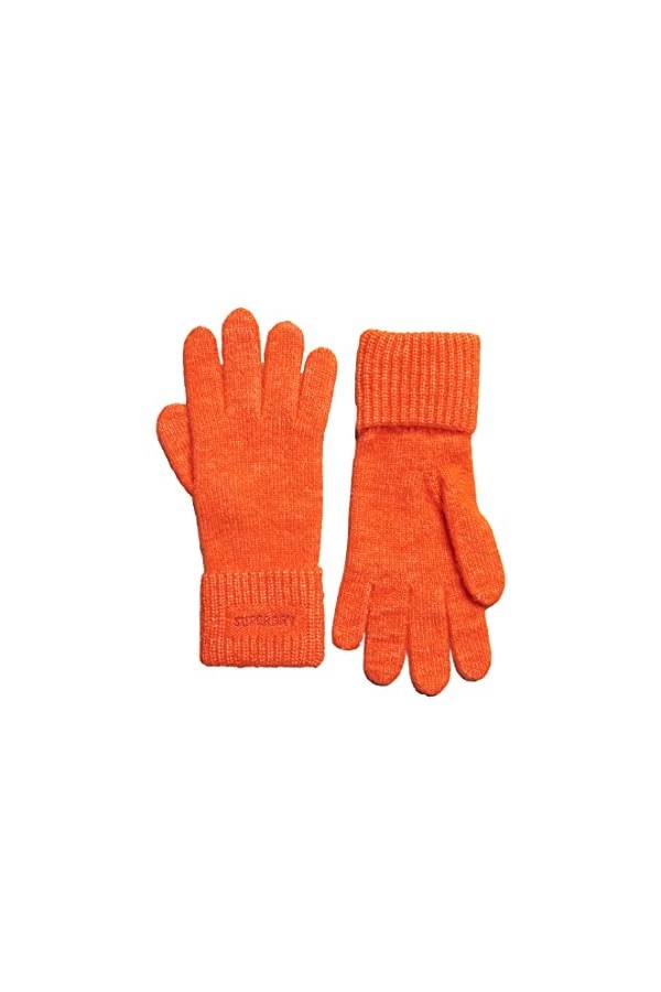 Superdry Gants côtelés essentiels pour femme, bleu marine foncé, taille unique
