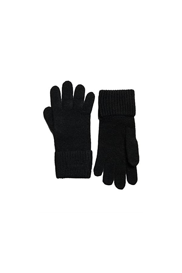 Superdry Gants côtelés essentiels pour femme, bleu marine foncé, taille unique