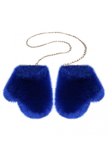 OhMill Gants en Fourrure Moufles dHiver en Fourrure de Renard Artificiel Mitaines de Cou Suspendus Chaud Coupe-Vent Accessoi