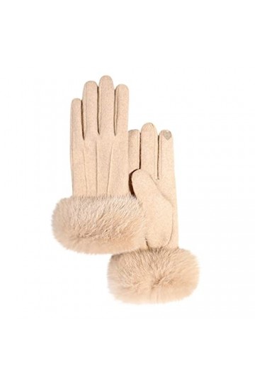 Jamicy Gants dhiver pour femme - Écran tactile - Gants chauds en tricot épais - Gants en laine - Gants thermiques - Écran ta