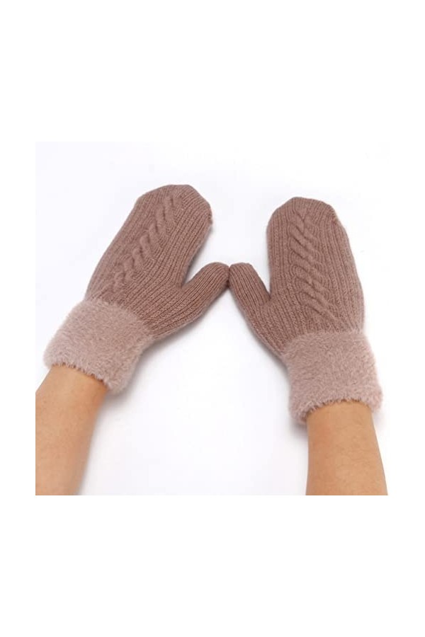 TJOIUY Gants dhiver Femmes Hiver Plus Velours épaissir Mitaines Cyclisme Ski Main Plus Chaude Femme Mignon Doigt Complet tri