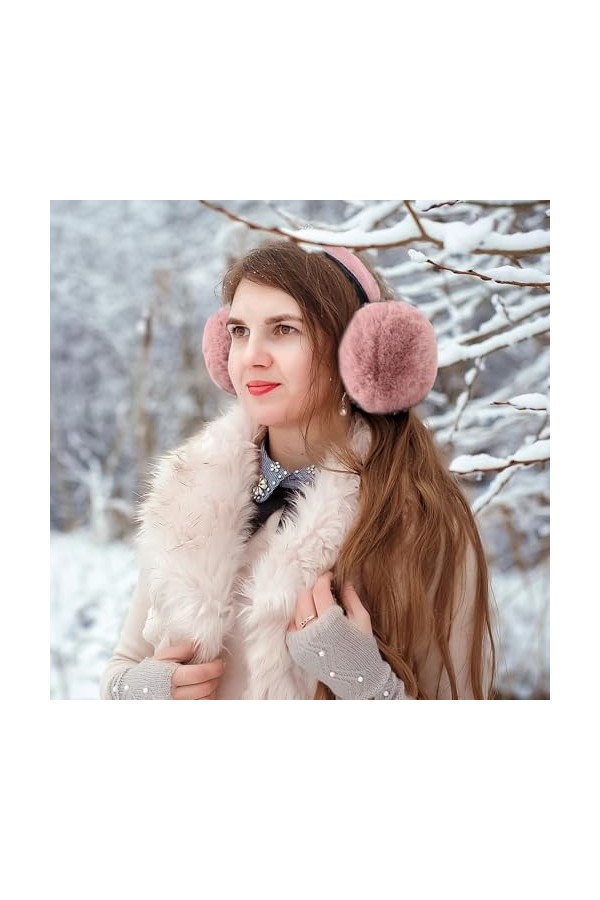 Riisoyu Cache-Oreilles, Mode Classique Cache-oreilles en Peluche pliable Unisexe Cache Oreilles Pliables Doux Cache Oreilles 