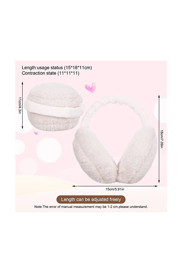 Drendapy 2 Pièces Cache Oreilles Chauds pour Femmes,Cache Oreilles Femme Mignon Cache Oreilles Ajustable Protection Contre Le