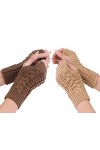 Femmes Hiver Mitaines Mitaines Poignet Gants Crochet Trou De Pouce Chauffe-mains B,One Size 