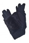 Cham Cham Cham Gants dhiver pour femme 70% polyester, 30% coton 24 x 10 cm Bleu foncé