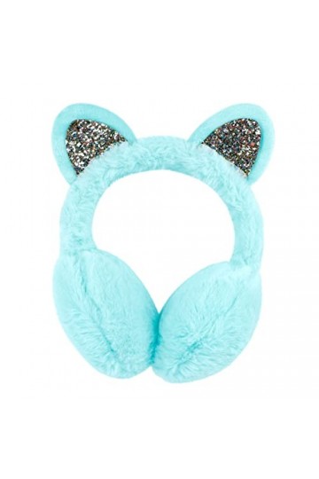 Cache-oreilles en fourrure synthétique pour femme et fille, bleu, taille unique
