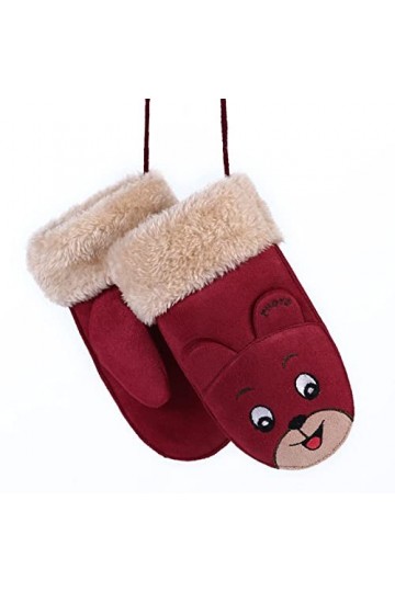 BUXIANGGAN Gants Gloves Hiver Filles Garçon Gants Mignon Dessin Animé Lapin Épaissir Chaud Polaire Gant Enfants Plein Doigt G