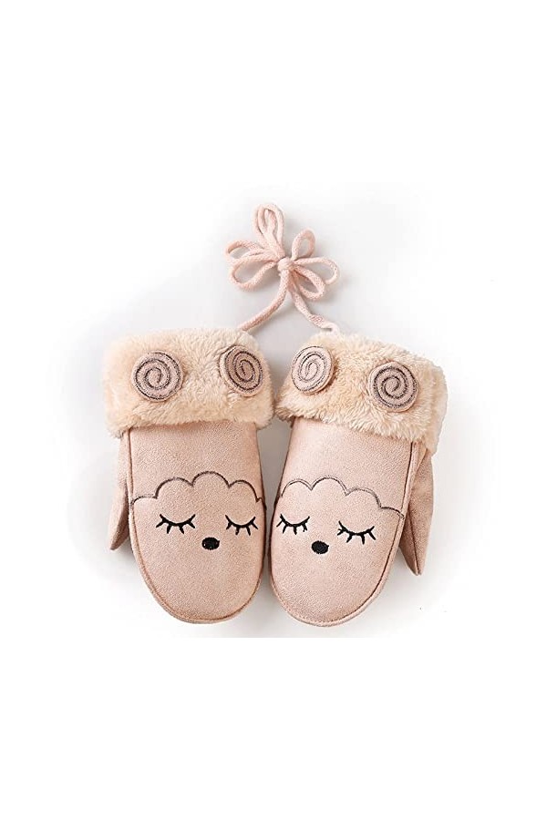 BUXIANGGAN Gants Gloves Hiver Filles Garçon Gants Mignon Dessin Animé Lapin Épaissir Chaud Polaire Gant Enfants Plein Doigt G