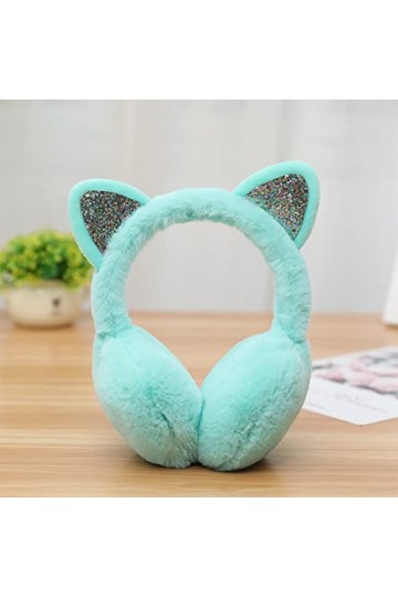 Cache-oreilles en fourrure synthétique pour femme et fille, bleu, taille unique