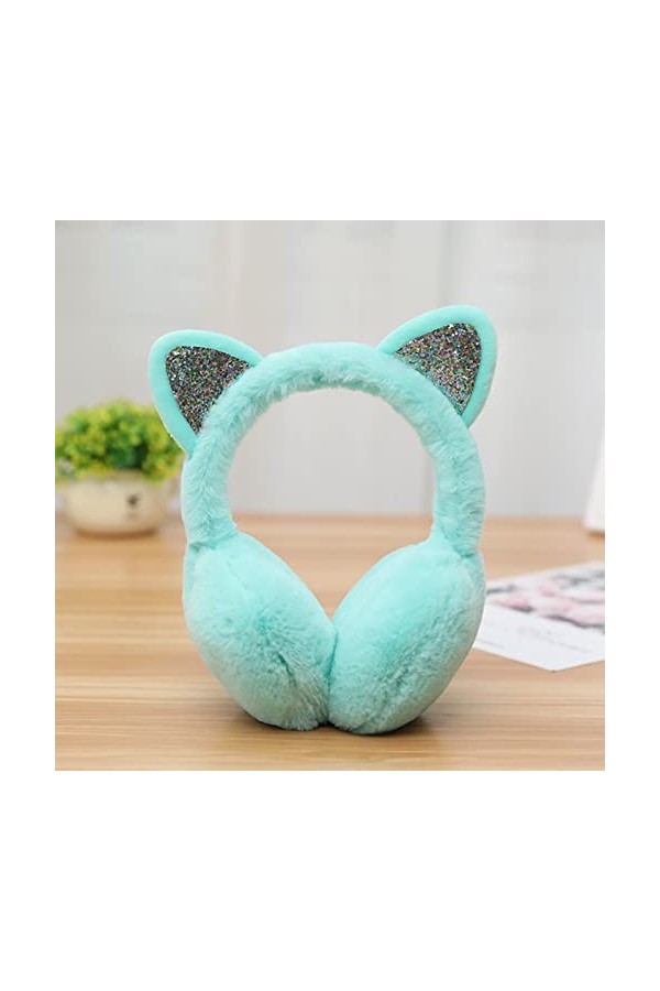 Cache-oreilles en fourrure synthétique pour femme et fille, bleu, taille unique