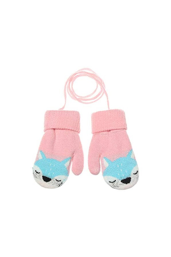 BUXIANGGAN Gants Gloves Gants Enfants Filles Garçons Petites Mitaines dhiver Double Couche Tricoté Plus Velours Gants Chauds