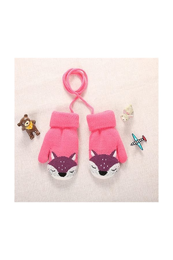 BUXIANGGAN Gants Gloves Gants Enfants Filles Garçons Petites Mitaines dhiver Double Couche Tricoté Plus Velours Gants Chauds