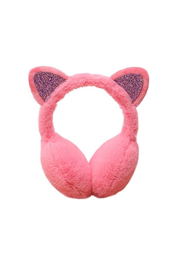 Cache-oreilles en fourrure synthétique pour femme et fille, rose, taille unique