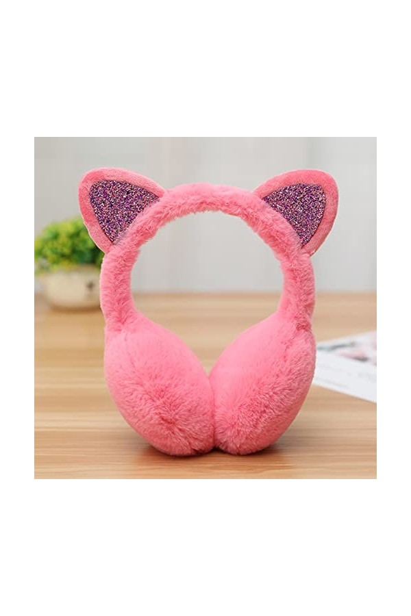 Cache-oreilles en fourrure synthétique pour femme et fille, rose, taille unique